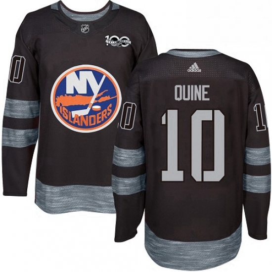 Mens Adidas New York Islanders 10 Alan Quine Premier Black 1917 2017 100th Anniversary NHL Jersey