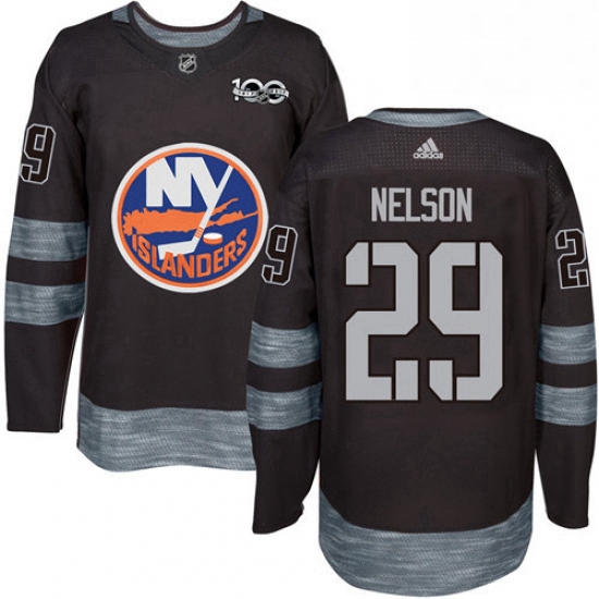 Mens Adidas New York Islanders 29 Brock Nelson Premier Black 1917 2017 100th Anniversary NHL Jersey