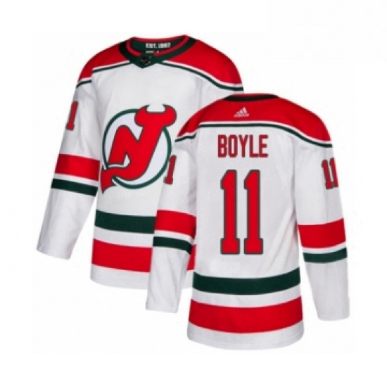 Mens Adidas New Jersey Devils 11 Brian Boyle Premier White Alternate NHL Jersey