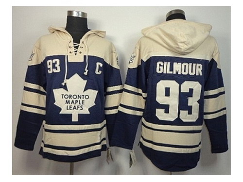 NHL Jerseys Toronto Maple Leafs #93 Gilmour blue-cream[pullover hooded sweatshirt][patch C]