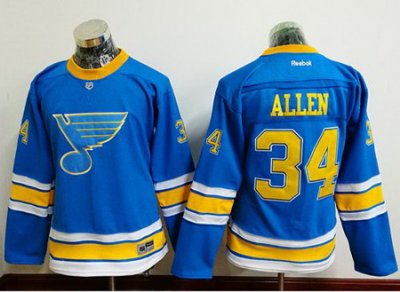 Blues #34 Jake Allen Light Blue 2017 Winter Classic Womens Stitched NHL Jersey