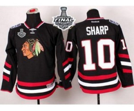 youth nhl jerseys chicago blackhawks #10 sharp black[2015 stanley cup]