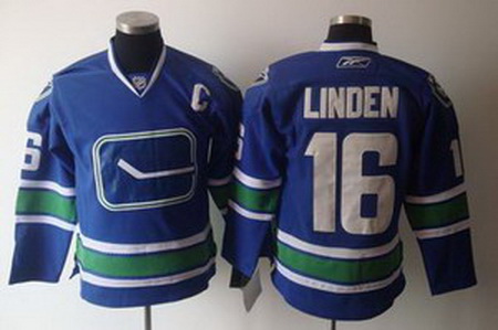 KIDS Vancouver Canucks 16 Trevor Linden Home Blue 3RD Jersey