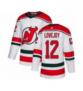 Mens Adidas New Jersey Devils 12 Ben Lovejoy Premier White Alternate NHL Jersey