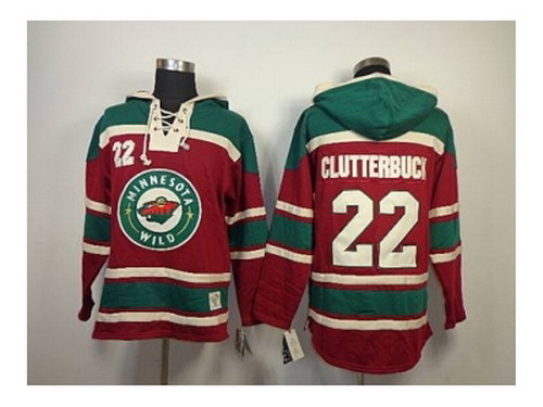 NHL Jerseys Minnesota Wild #22 clutterbuck red-green[pullover hooded sweatshirt]