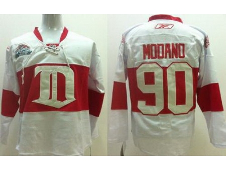 Detroit Red Wings 90 Modano White NHL Jerseys