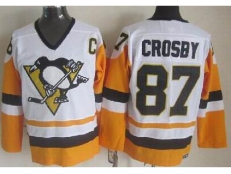 Pittsburgh Penguins 87 Sidney Crosby White NHL Jerseys