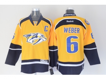 NHL Nashville Predators #6 Shea Weber Yellow jerseys