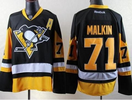 Pittsburgh Penguins #71 Evgeni Malkin Black Alternate Stitched NHL Jersey