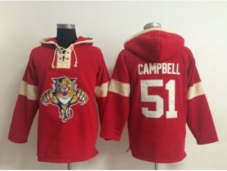 NHL Florida Panthers #51 Brian Campbell Red jerseys(pullover hooded sweatshirt)