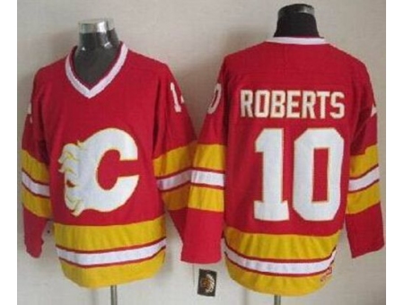 Calgary Flames #10 Gary Roberts Red CCM Throwback Stitched NHL Jersey