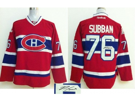 Montreal Canadiens #76 P.K Subban Red Autographed Stitched NHL