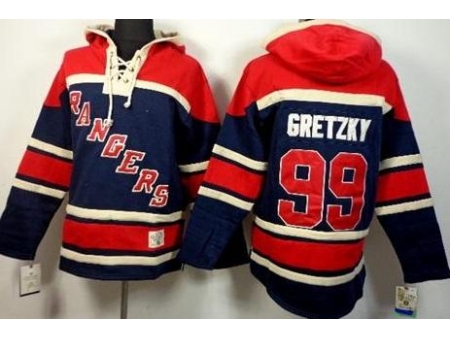 New York Rangers 99 Wayne Gretzky Navy Blue Stitched NHL Sawyer Hooded Sweatshirt