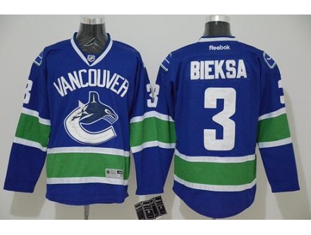 Vancouver Canucks #3 Kevin Bieksa Blue Stitched NHL Jersey