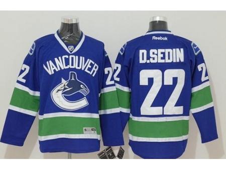 Vancouver Canucks #22 Daniel Sedin Blue Stitched NHL Jersey