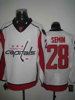 Washington Capitals 28 semin white Jerseys