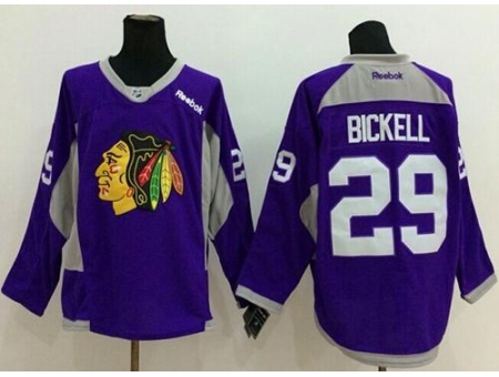 Chicago Blackhawks #29 Bryan Bickell Purple Hockey Fights Cancer Stitched NHL Jersey