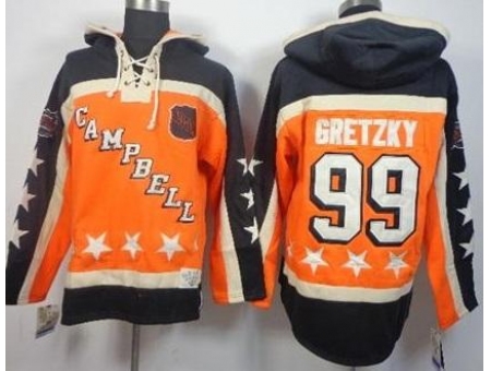 Edmonton Oilers #99 Wayne Gretzky Orange All Star Stitched NHL Sawyer Hooded Sweatshirt