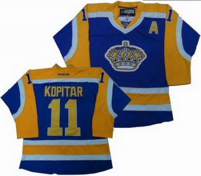 Los Angeles Kings 11 Anze Kopitar yellow purple Jerseys