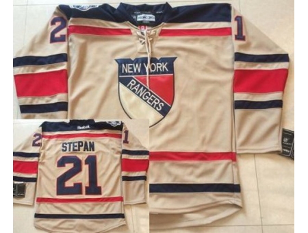 New York Rangers 21 Derek Stepan Cream Winter Classic NHL Jerseys