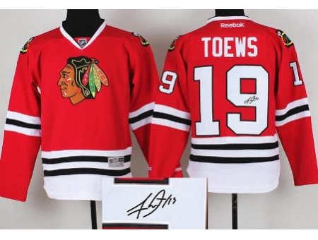 Chicago Blackhawks 19 Jonathan Toews Red Signed Jerseys