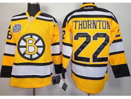 Boston Bruins 22 Shawn Thornton Yellow NHL Jerseys