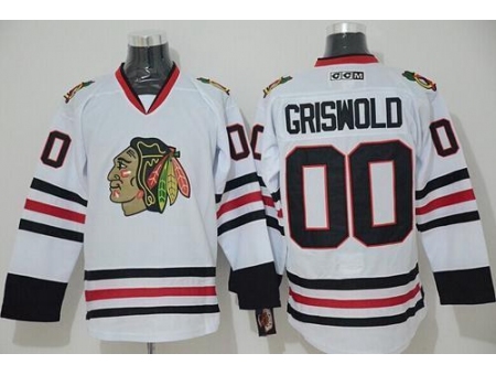 Chicago Blackhawks #00 Clark Griswold White CCM Throwback Stitched NHL Jersey