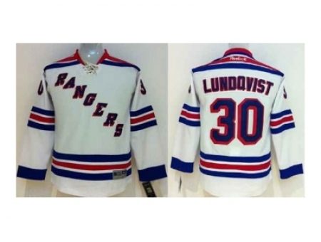 Youth NHL Jerseys New York Rangers #30 Lundqvist white