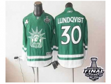 Youth nhl jerseys new york rangers #30 lundqvist green[2014 stanley cup]