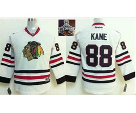 youth nhl jerseys chicago blackhawks #88 kane white[2015 Stanley cup champions]