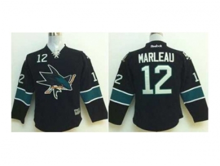 Youth NHL Jerseys San Jose Sharks #12 Marleau black[2014 new stadium]