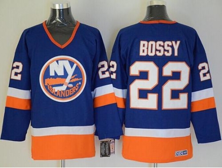 New York Islanders #22 Mike Bossy Baby Blue CCM Throwback Stitched Jersey