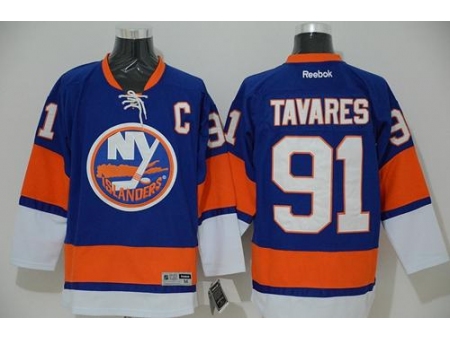 New York Islanders #91 John Tavares Light Blue Stitched Jersey