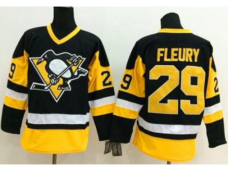 Pittsburgh Penguins #29 Andre Fleury Black Alternate Stitched NHL Jersey