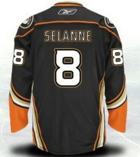 Anaheim Ducks 8 Teemu Selanne Black NHL Jerseys