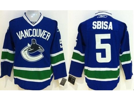 Vancouver Canucks #5 Luca Sbisa Blue Stitched Jersey