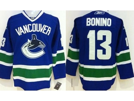 Vancouver Canucks #13 Nick Bonino Blue Stitched Jersey