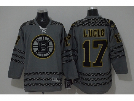 NHL Boston Bruins #17 Milan Lucic Charcoal Cross Check Fashion jerseys