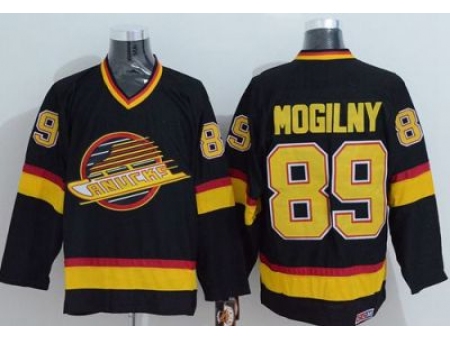 Vancouver Canucks #89 Alexander Mogilny Stitched Black CCM Throwback NHL Jersey