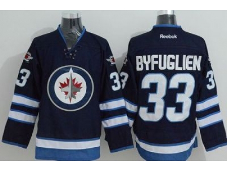 Winnipeg Jets #33 Dustin Byfuglien Stitched Dark Blue NHL Jersey