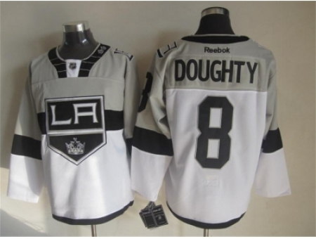 NHL Los Angeles Kings #8 Drew Doughty stadium white-grey jerseys