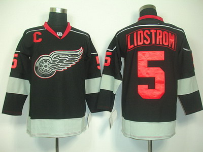 nhl deroit red wings #5 lidstrom black C patch