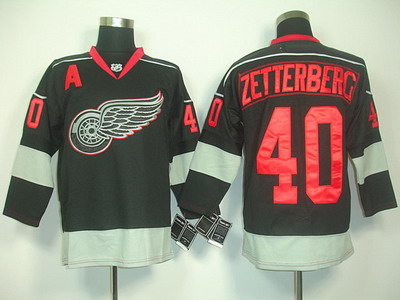 nhl detoit red wings #40 zetterberg black A patch