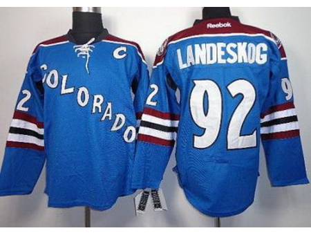 Colorado Avalanche 92 Gabriel Landeskog Blue NHL Jerseys