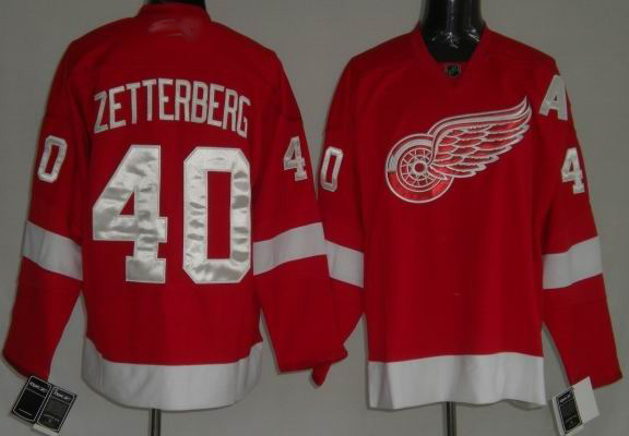 RBK Detoit Red Wings #40 Henrik Zetterberg Red