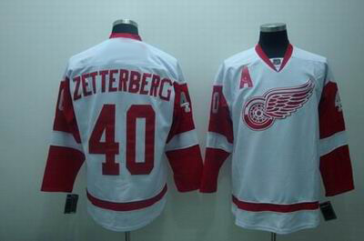 Detroit Red Wings #40 Zetterberg white Jerseys A patch