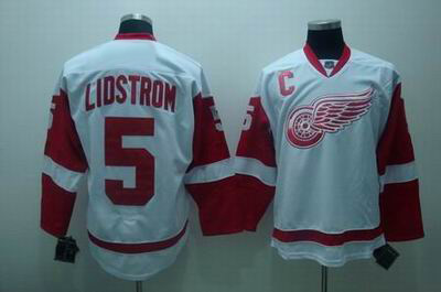 Detroit Red Wings #5 Nicklas lidstrom white Jerseys C patch