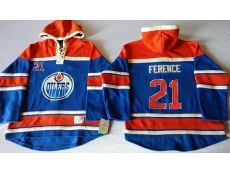 Edmonton Oilers #21 Andrew Ference Light Blue Sawyer Hooded Sweatshirt Stitched NHL Jersey