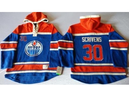 Edmonton Oilers #30 Ben Scrivens Light Blue Sawyer Hooded Sweatshirt Stitched NHL Jersey