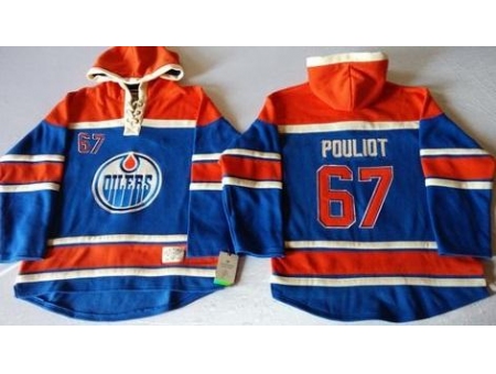 Edmonton Oilers #67 Benoit Pouliot Light Blue Sawyer Hooded Sweatshirt Stitched NHL Jersey